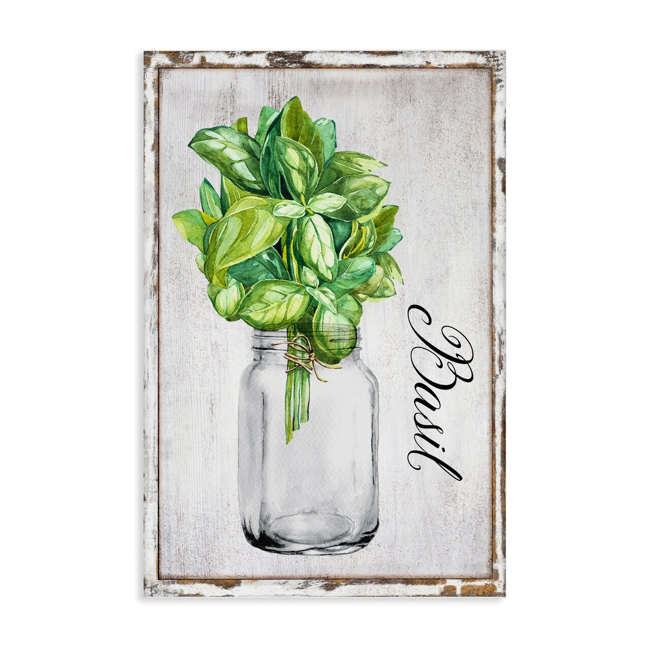 Stupell Industries Rustic Garden Basil Canvas Wall Art Design by Creatif Belle